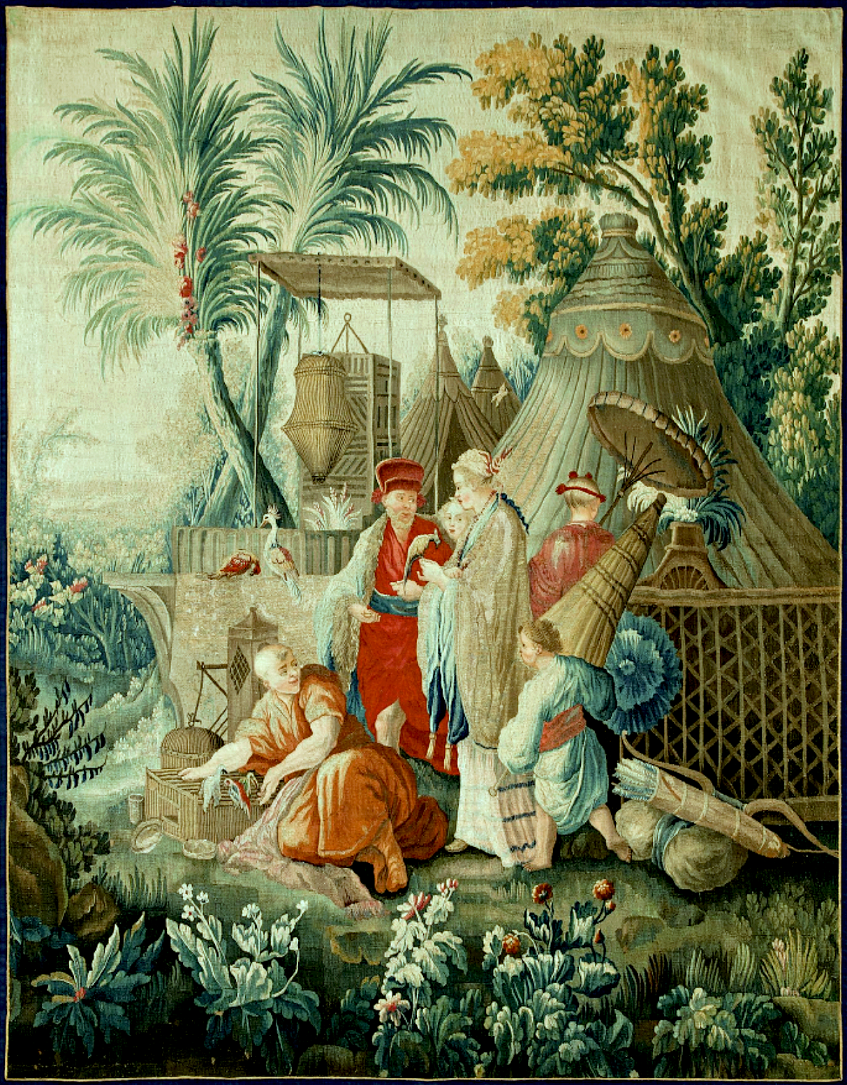 Reproduction Francois Boucher Chinese Market Aubusson Chinoiserie Tapestry picmonkey enhanced