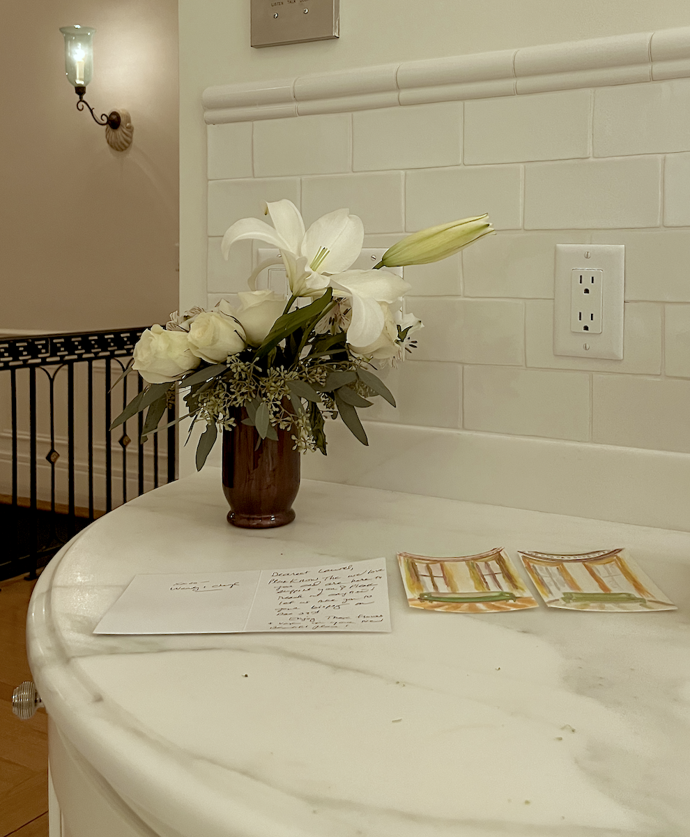 I adore my honed Calacatta Caldia Marble kitchen countertops 