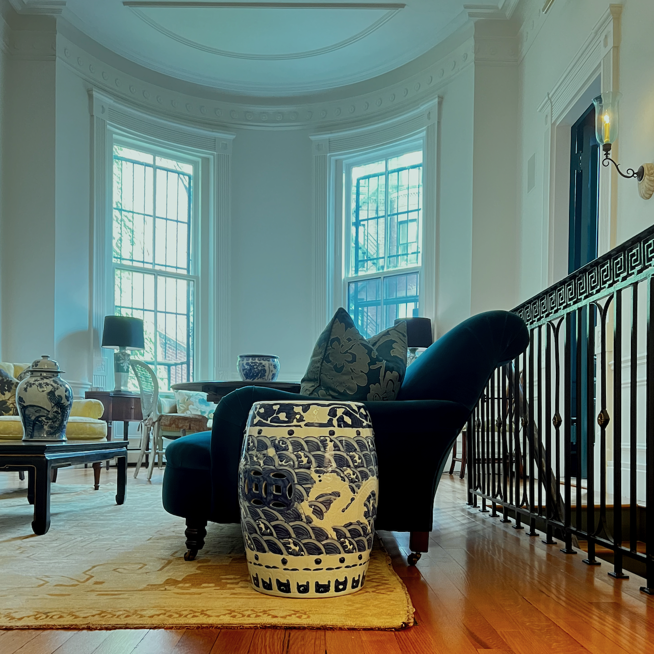 George Smith Jules Sofa Legend of Asia Chinoiserie stool