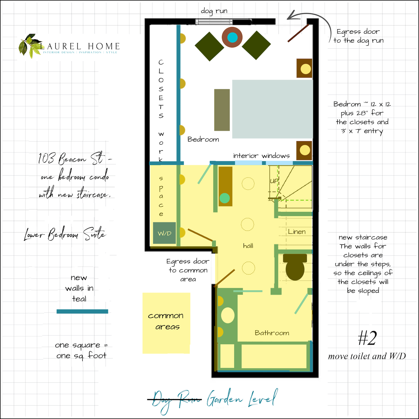 Lower Level 103 Beacon - new staircase - move WC and WD-alternate