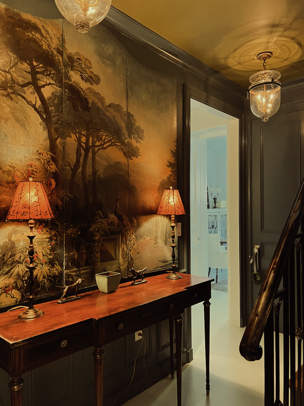 into bedroom - warm entry lighting