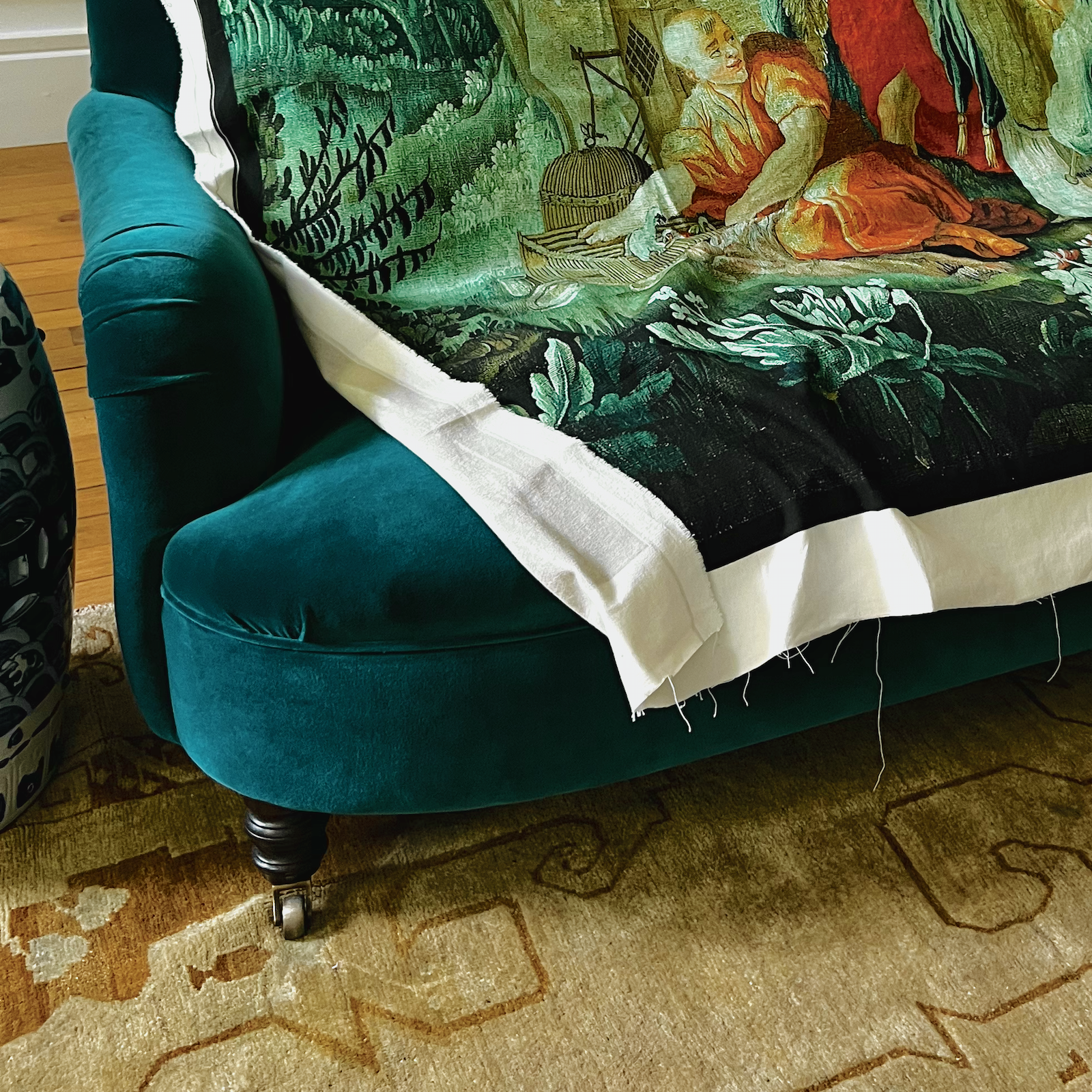 Tapestry detail from Romantic English June 2025