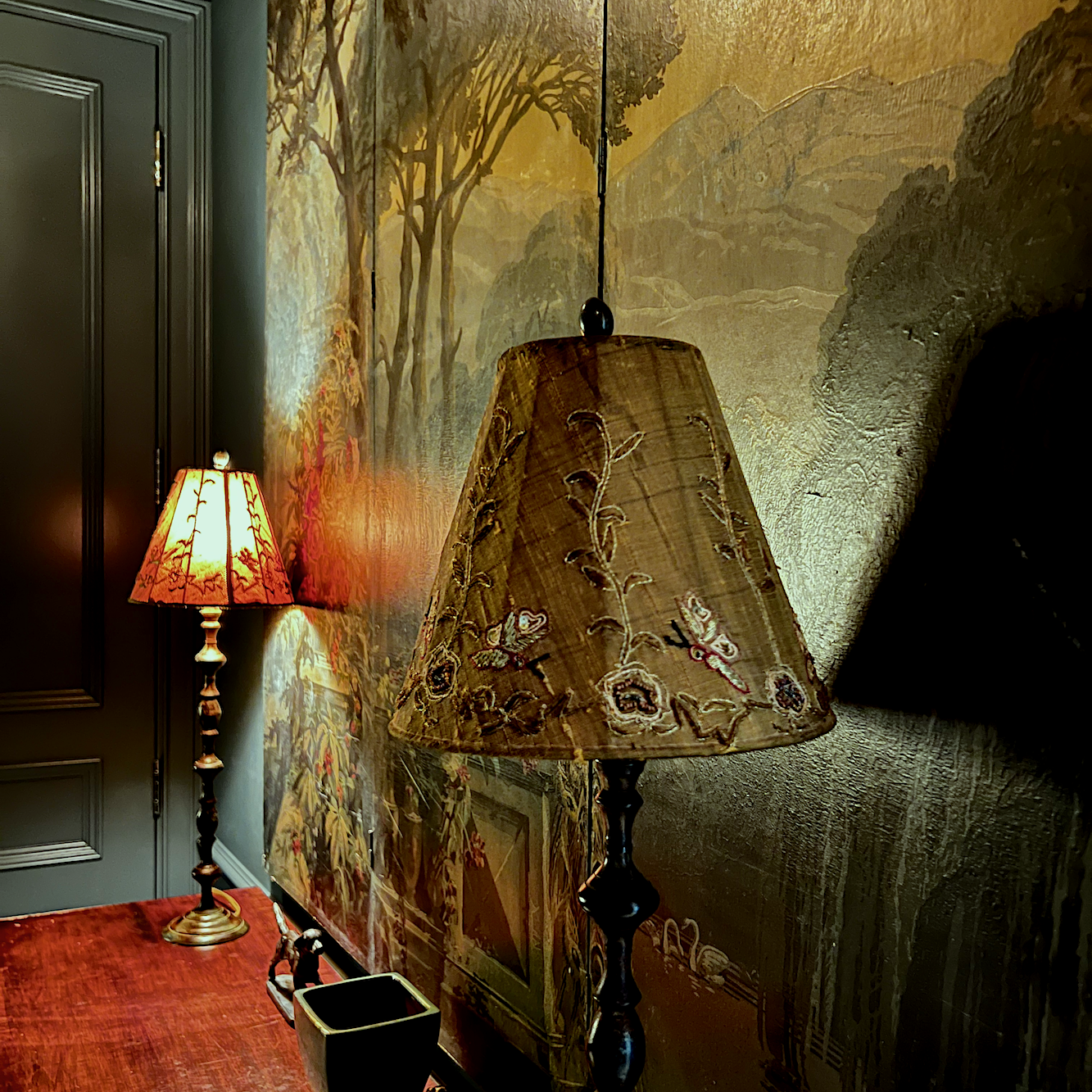 gold lampshade