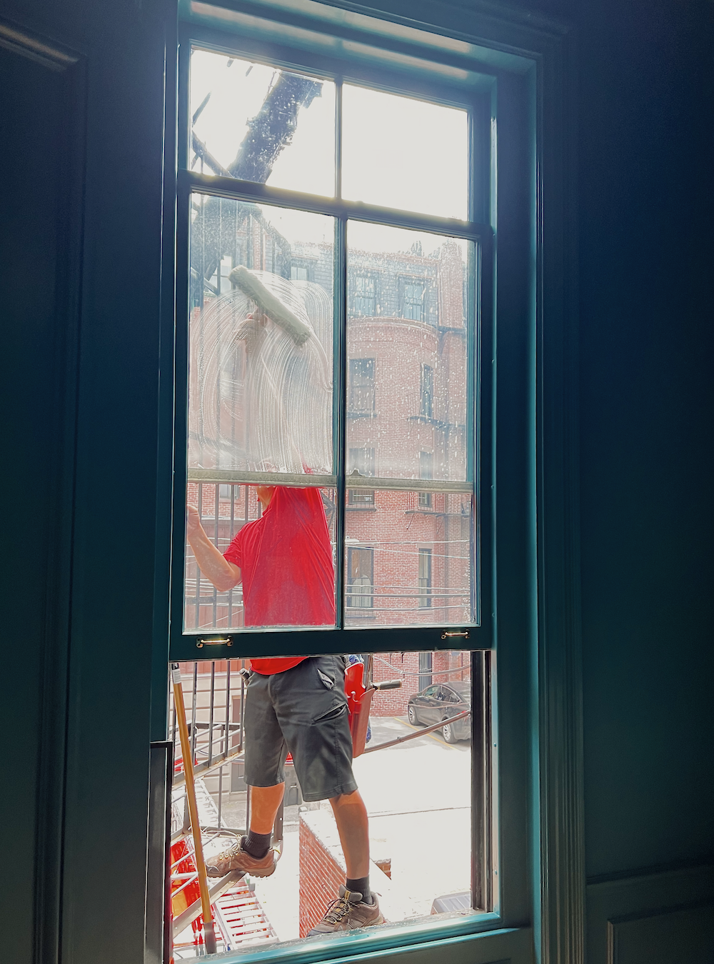 Den windows getting washed 7.3.2025