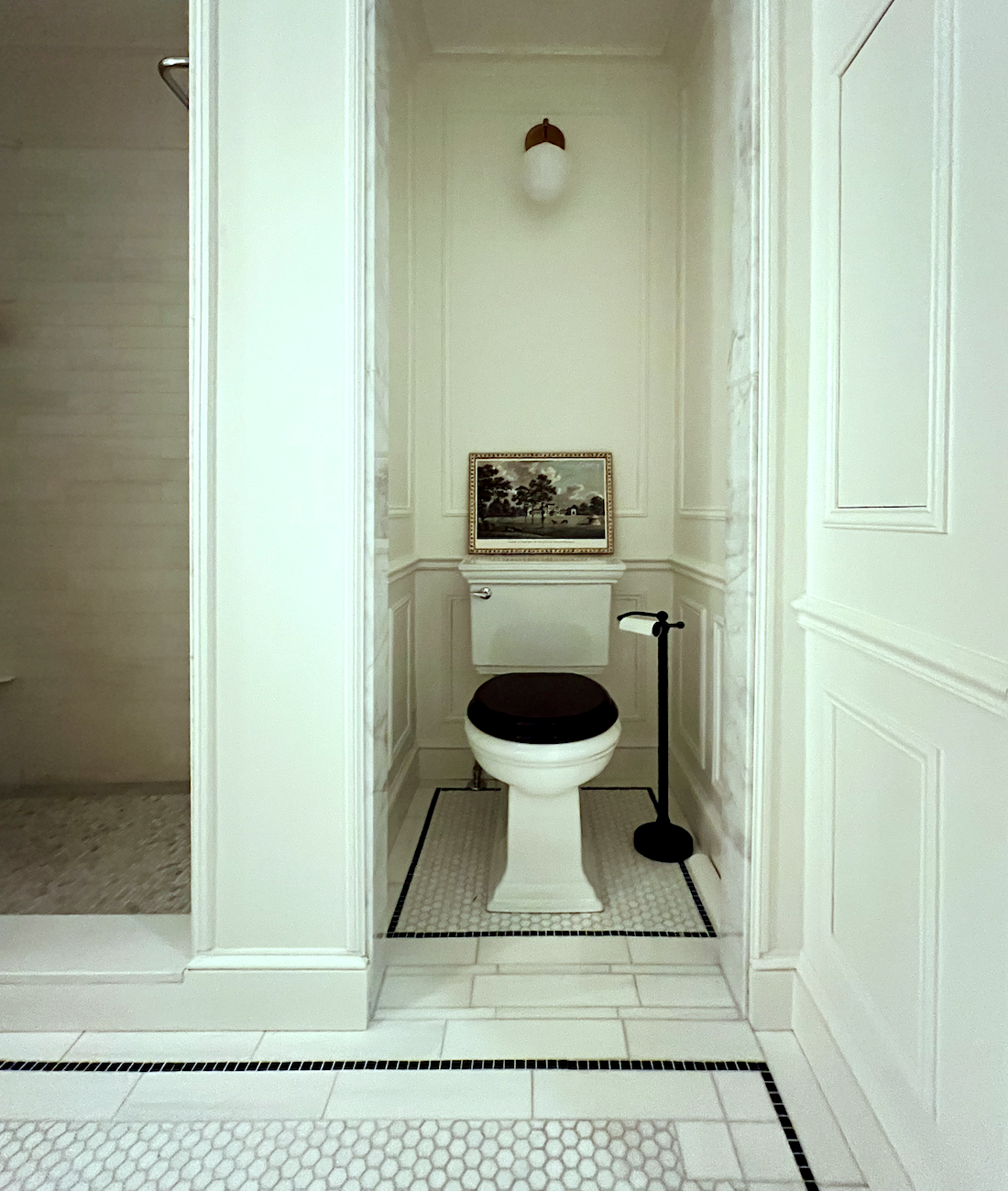 WC niche original shower primary bathroom renovation