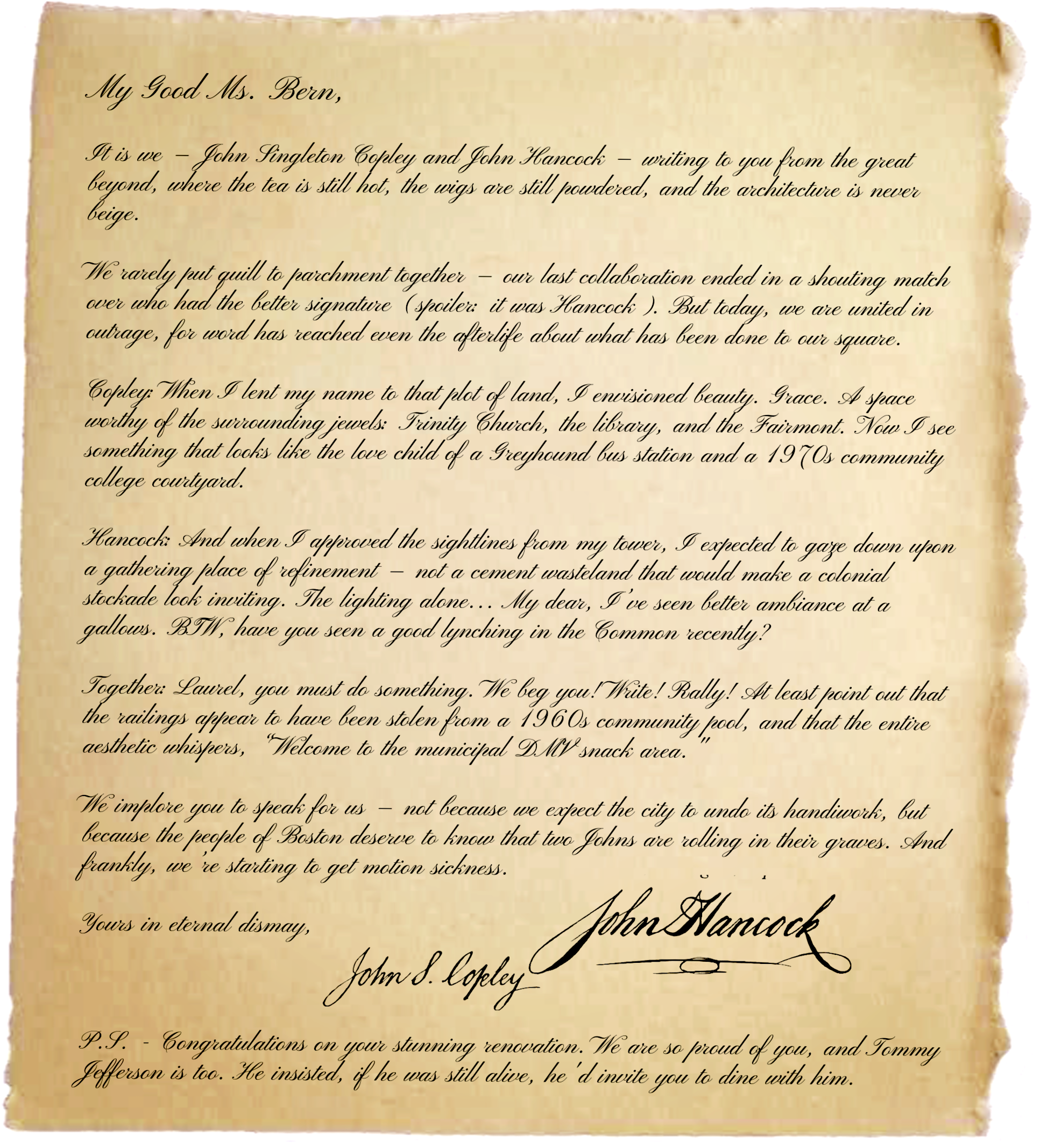 Copley Hancock letter final