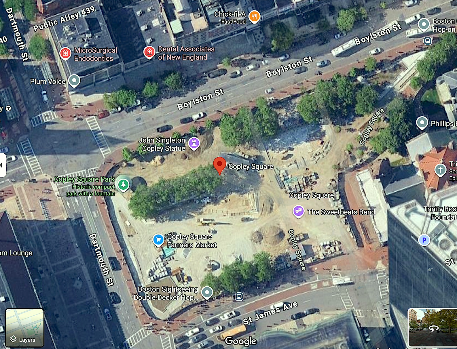 Copley Square early reconstruction 2023-2024