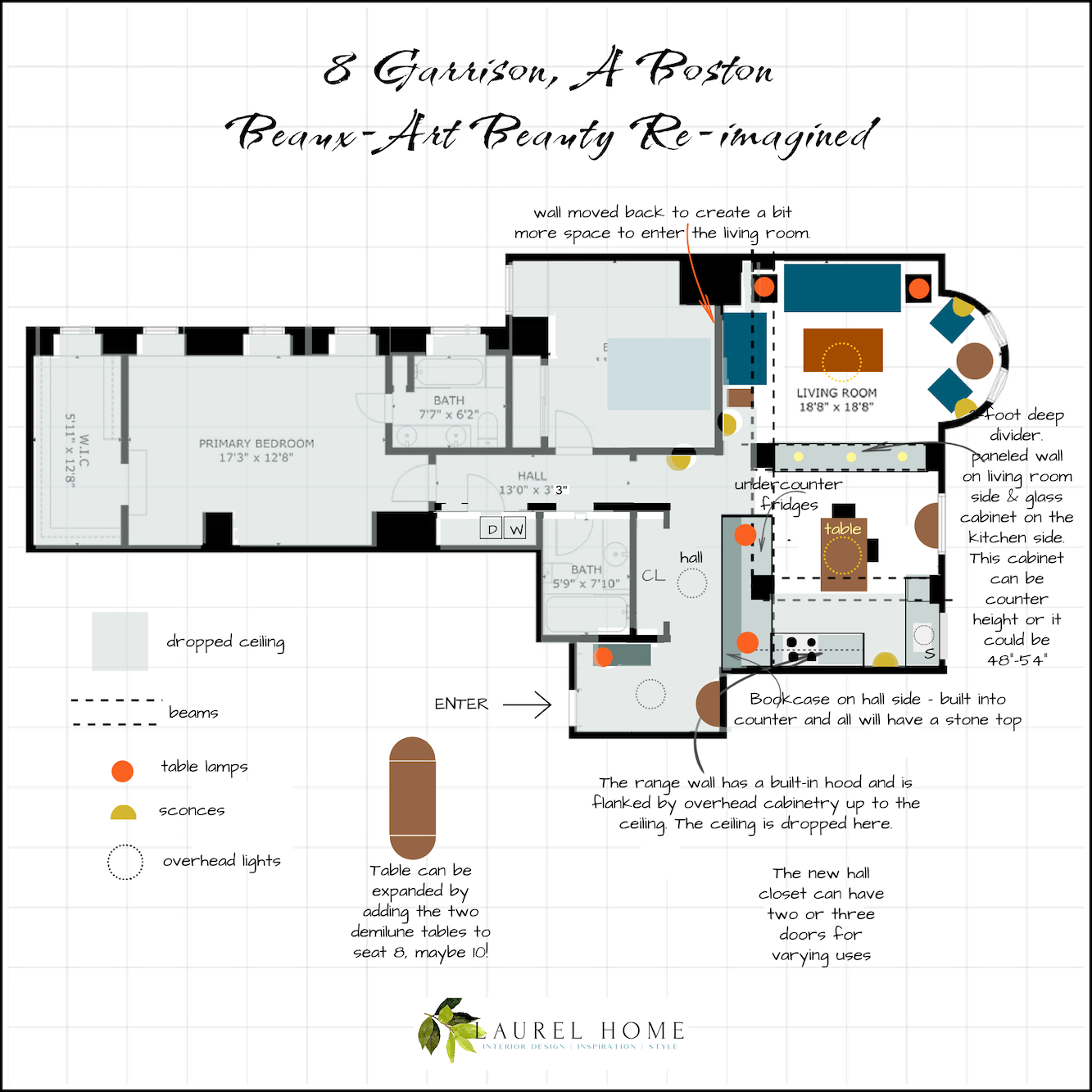 Garrison St Condo floor plan reimagined by LBI