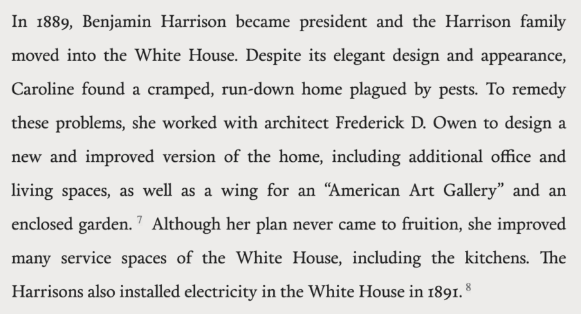 From the bio Caroline Harrison