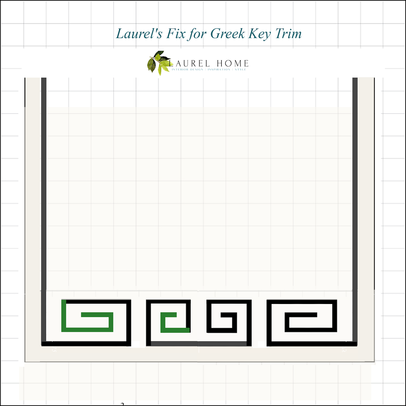 Greek Key Roman Shade Template for my shades one corrected (one side in green)