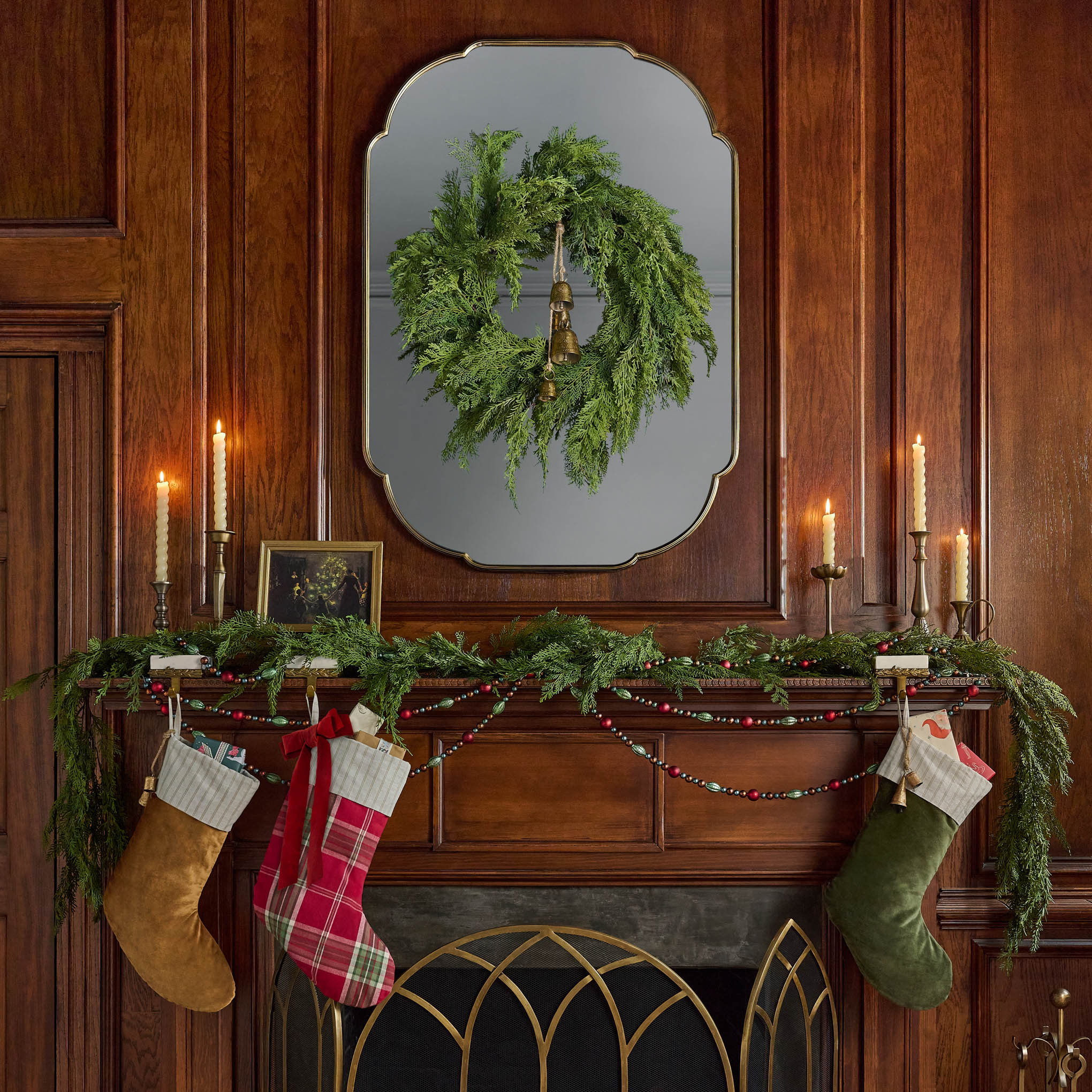 Real touch cedar garland - Magnolia Holiday Decor