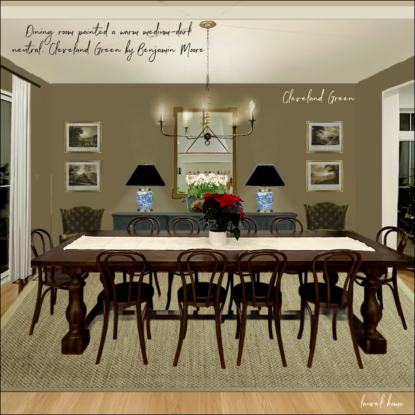 Mel Dining Room Cleveland Green Walls