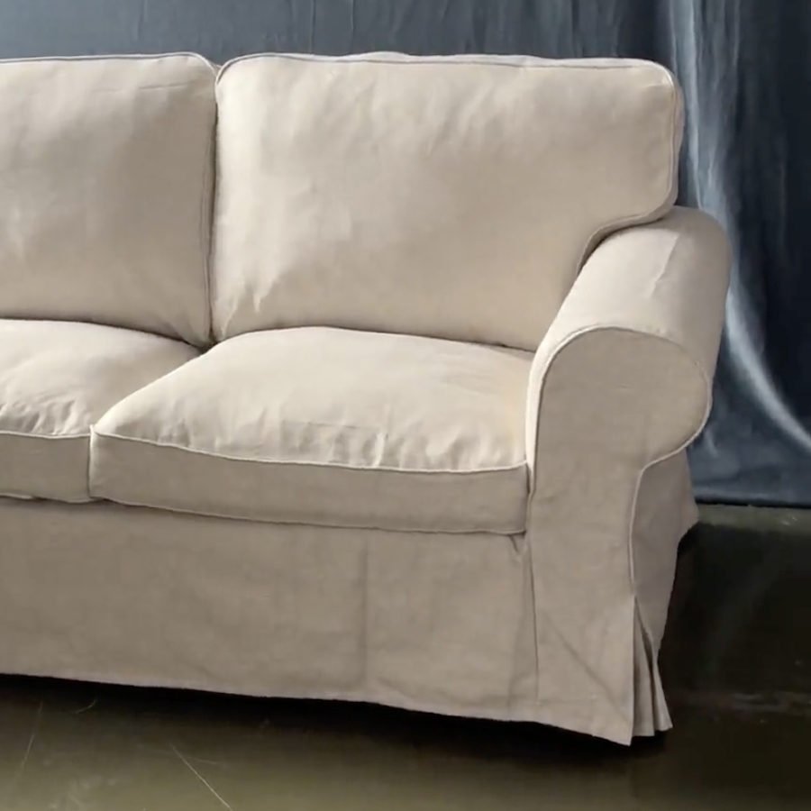 Slipcovered sofa skirt too short