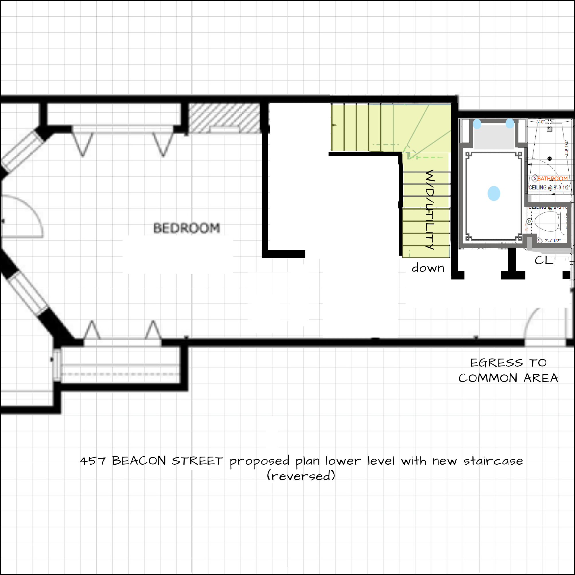 457 Beacon st lower level + new staircase enter from main entry