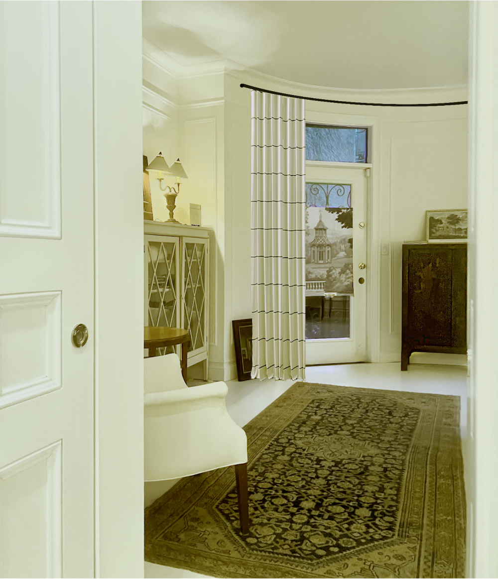 Ballard Designs stripe curtain double panel