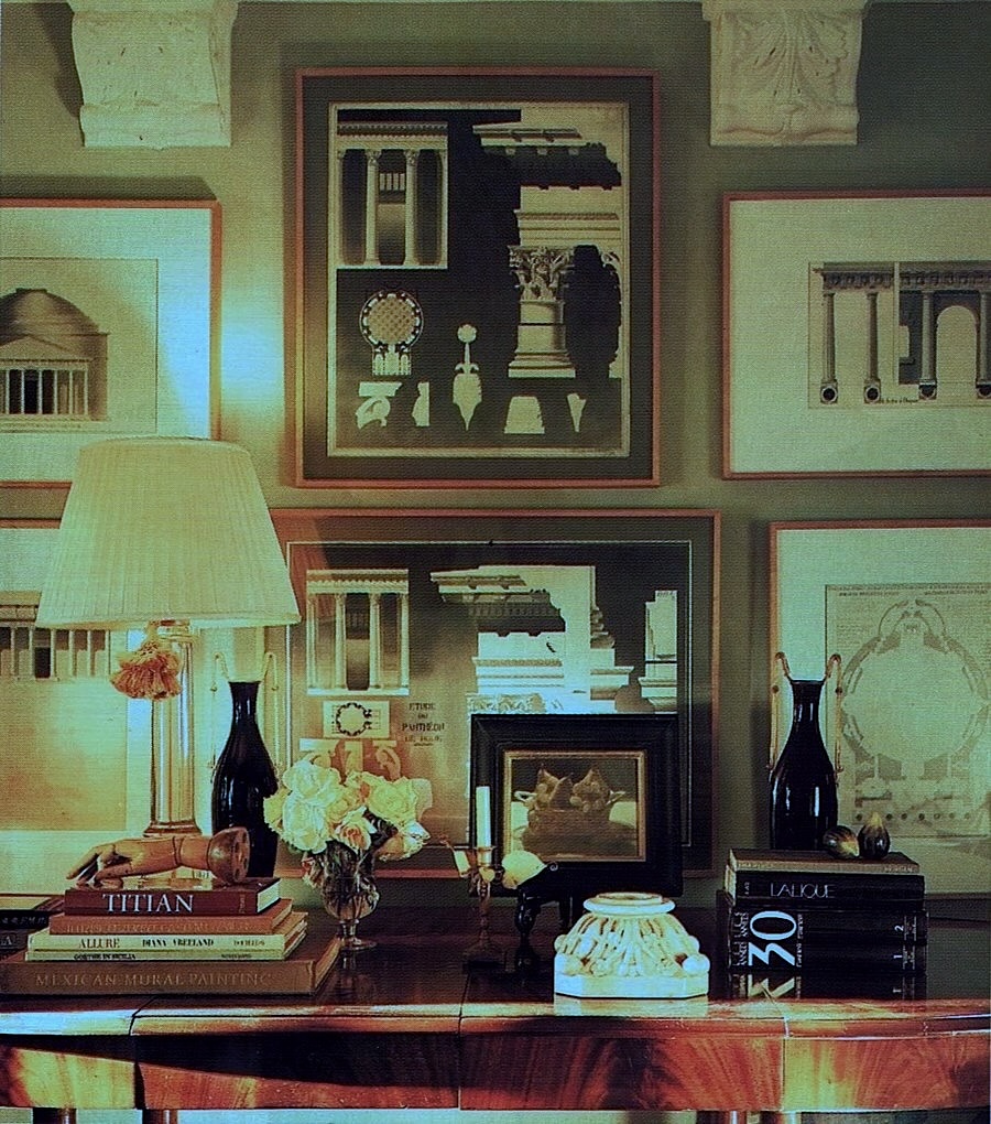 Barbara Barry vignette - Architectural Prints via House Beautiful 1994