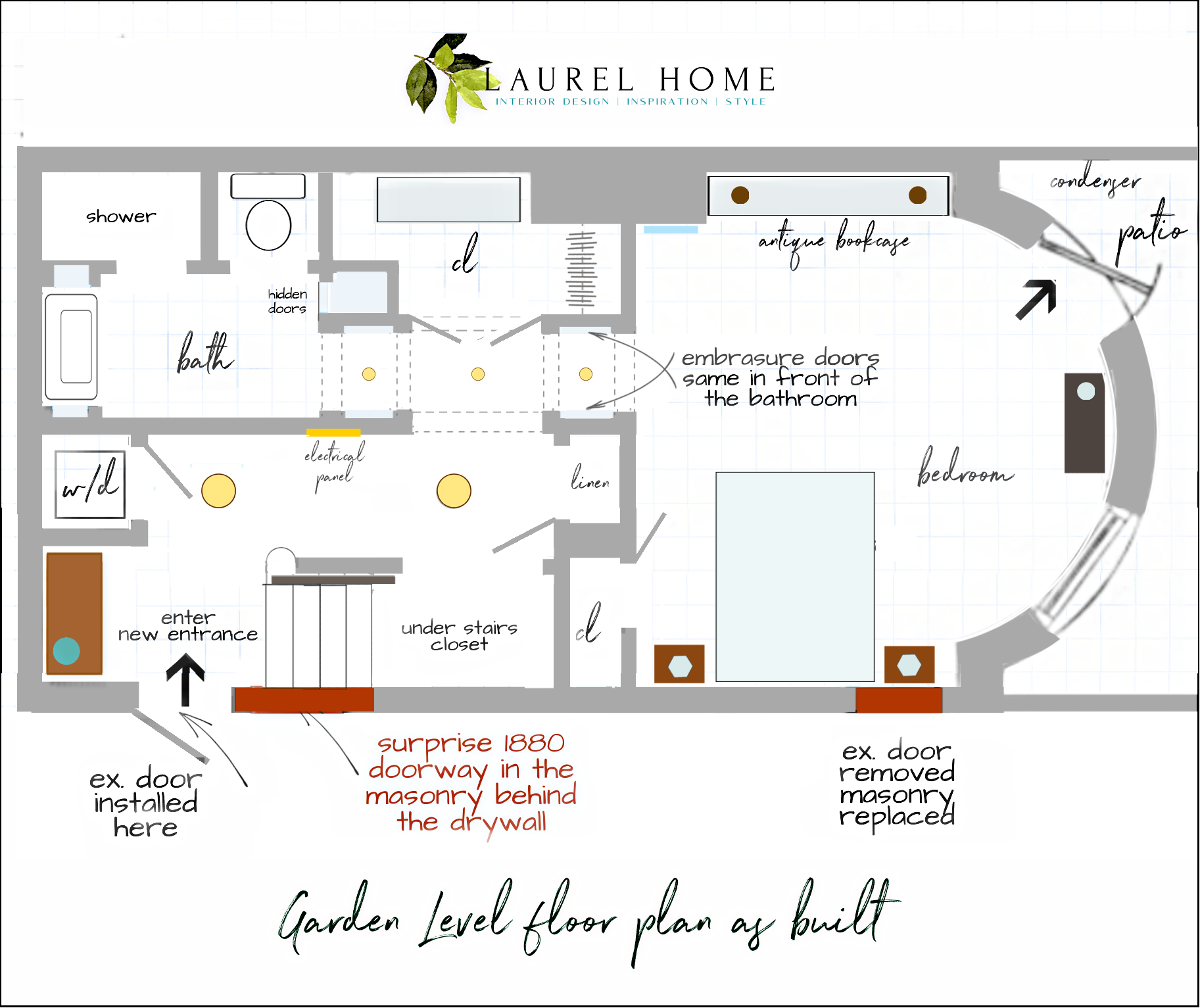 Garden Level bedroom suite as built 2023-2024
