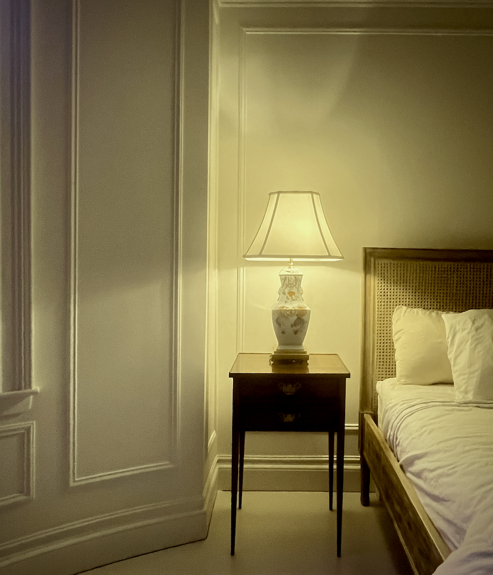 bedroom lamp at night