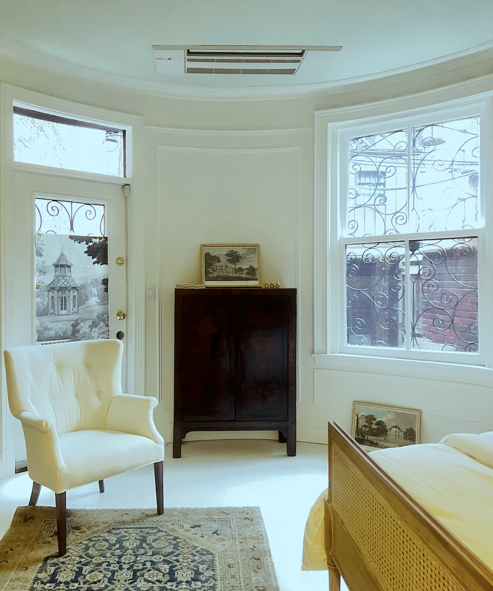 primary bedroom door and window