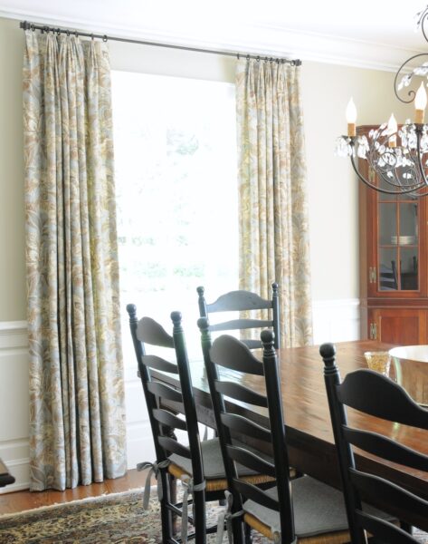 Katonah window treatment installation - wrought iron rods 1 rings