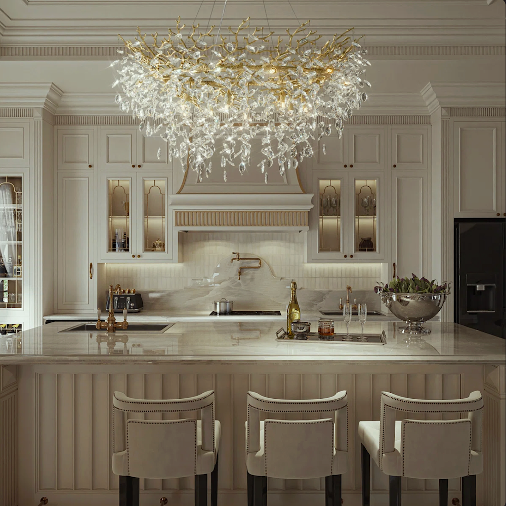 Contemporary chandelier - High-Low Chandeliers - This is a contemporary lower end piece.