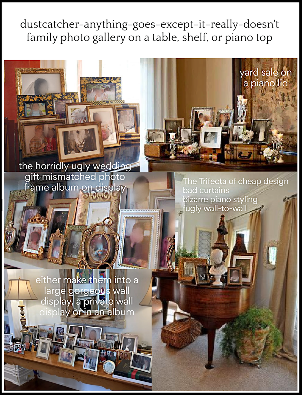tacky family tabletop photo galleries
